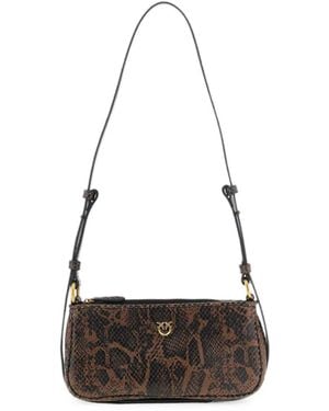 Pinko Python-Print Love Bag Shoulder Bag - White