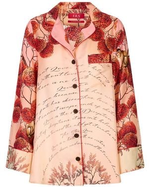 F.R.S For Restless Sleepers Emera Graphic-Print Button-Up Shirt - Pink