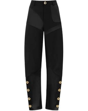 Violante Nessi The Brancusi Panelled Split Trousers - Black