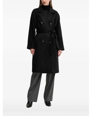DKNY Abrigo Con Cinturón Y Doble Botonadura - Negro