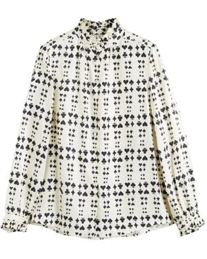 Chinti & Parker Bluse Mit Spielkarten-Print - Weiß