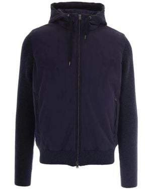 Herno Hooded Panelled Hooded Jacket - Blue