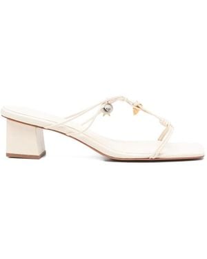 FARM Rio Charm-Embellished Block-Heel Sandals - White