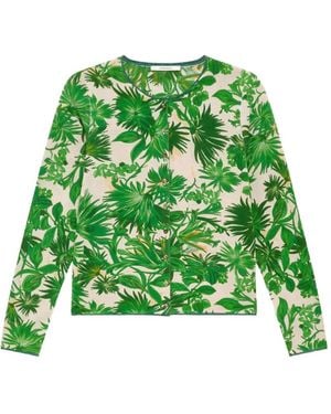 Maliparmi Printed Crew-Neck Cardigan - Green