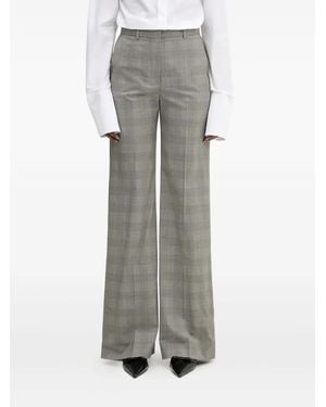 Sportmax チェック サイドボタン パンツ - グレー