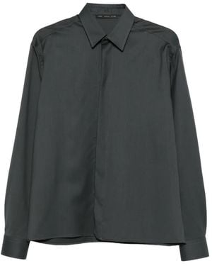 Low Brand Concealed-Front Long-Sleeve Shirt - Black