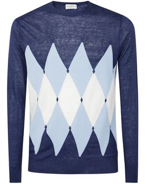Ballantyne Trui Met Argyle Patroon - Blauw