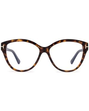 Tom Ford Tortoise-Shell Cat-Eye Frame Glasses - Brown