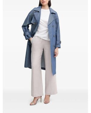 Sisley Belted Trench Coat - Blue