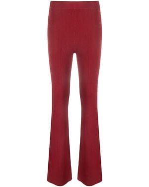 Patrizia Pepe Ribbed Bootcut Trousers - Red