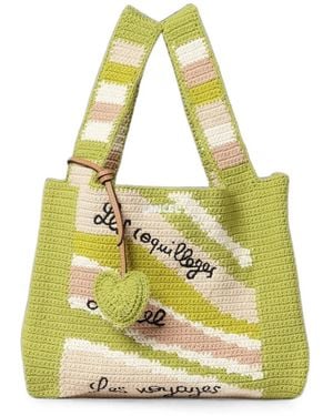 Lancel M Summer Mania Crochet-Knit Tote Bag - Yellow