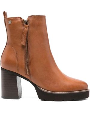 Carmela 80Mm Leather Boots - Brown