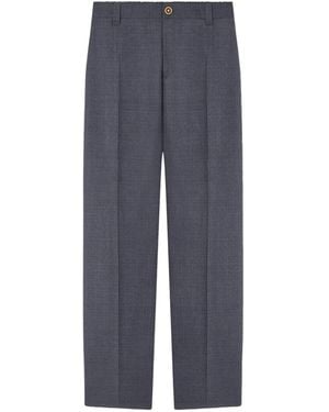 Versace Micro-Checked Wool Pants - Blue