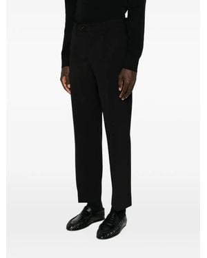 Amaranto Pressed-Crease Straight-Leg Pants - Black