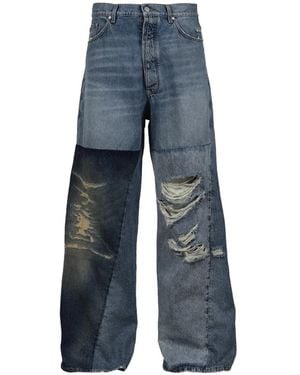 B1ARCHIVE Jean À Effet Usé Et Coutures Torsadées - Blue