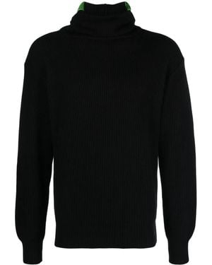 Aries Pull En Maille Intarsia - Noir