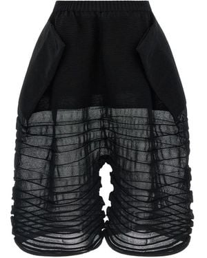 Issey Miyake Short À Taille Élastiquée - Black