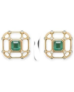 DENISE CASSOU Emerald And Diamond Earrings - Metallic