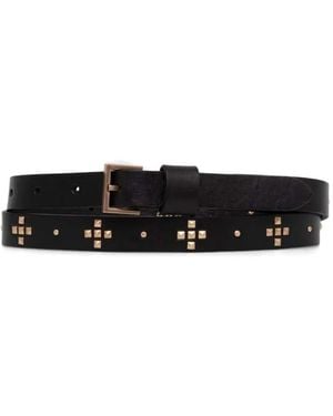 AllSaints Stud-Embellished Leather Belt - White