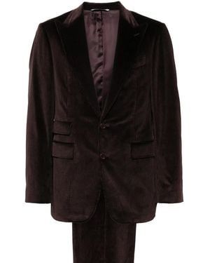 Canali Corduroy Single-Breasted Suit - Black