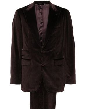 Canali Corduroy Single-Breasted Suit - Black