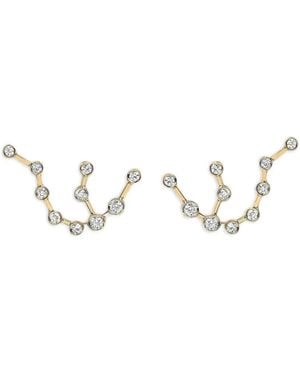 Logan Hollowell 14K Aquarius Constellation Diamond Diamond Earrings - Brown