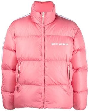 Palm Angels Logo-Print Padded Jacket - Pink