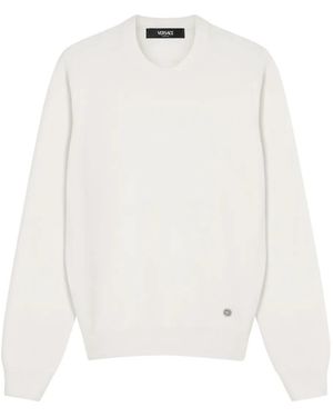 Versace Pullover Mit Rundem Logo - Weiß