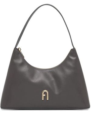 Furla Diamante S Logo Zip Tote Bag - Grey