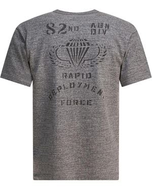 Buzz Rickson's Printed Crew-Neck T-Shirt - Gray