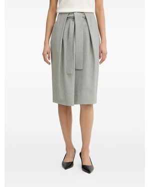 BOSS Vakava Pleated Midi Skirt - Gray