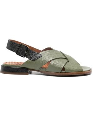 Chie Mihara Crisscross Watata Leather Sandals - Green