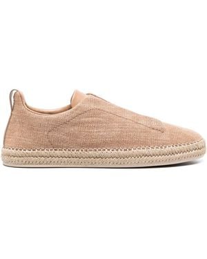 ZEGNA Triple Stitch Textured Espadrilles - Pink