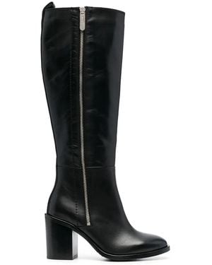 Tommy Hilfiger Knee-High Leather Boots - Black