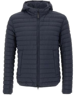 Colmar Hooded Horizontal-Quilted Down Jacket - Blue