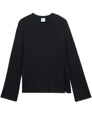 Courreges Open-Side Cotton-Linen Knit Jumper - Blue