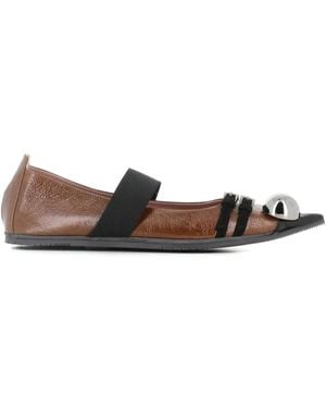 Dove Nuotano Gli Squali Elasticated-strap Ballet Flats - ブラウン