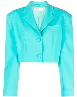 GIUSEPPE DI MORABITO Notched-Collar Cropped Blazer - Blue