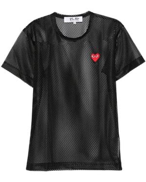 COMME DES GARÇONS PLAY U T-Shirt Mesh Emblem - Black