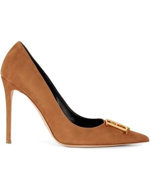 Elisabetta Franchi Logo-Detail Suede Court Shoes - White