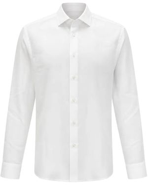 Pal Zileri Long-Sleeve Spread-Collar Shirt - White