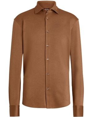 ZEGNA シルクシャツ - ブラウン