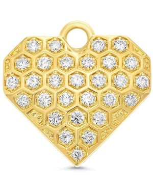 Sara Weinstock 18K Heart-Pendant Diamond Charm - Metallic