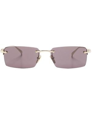 Gucci Detailed-Temple Rimless Sunglasses - Metallic
