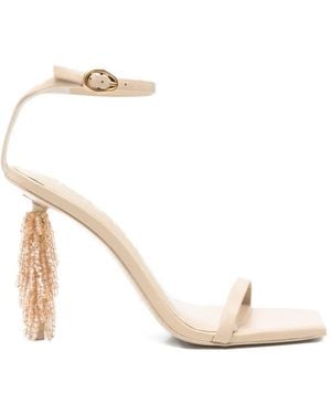 Cult Gaia Sienna Beaded Sandals - White