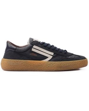 PURAAI 1.01 Vintage Suede Panelled Trainers - Blue