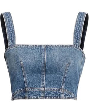Elie Saab Cropped Denim Top - Blue