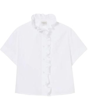 Claudie Pierlot Victorian Collar Poplin Shirt - White