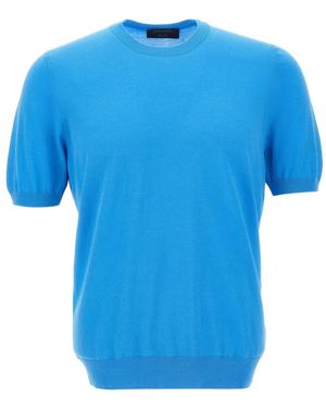 Gran Sasso Short-Sleeve Crew-Neck T-Shirt - Blue