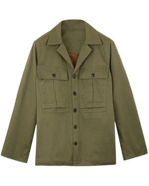 Fortela Solomonf Patch-Pockets Padded Overshirt - Green